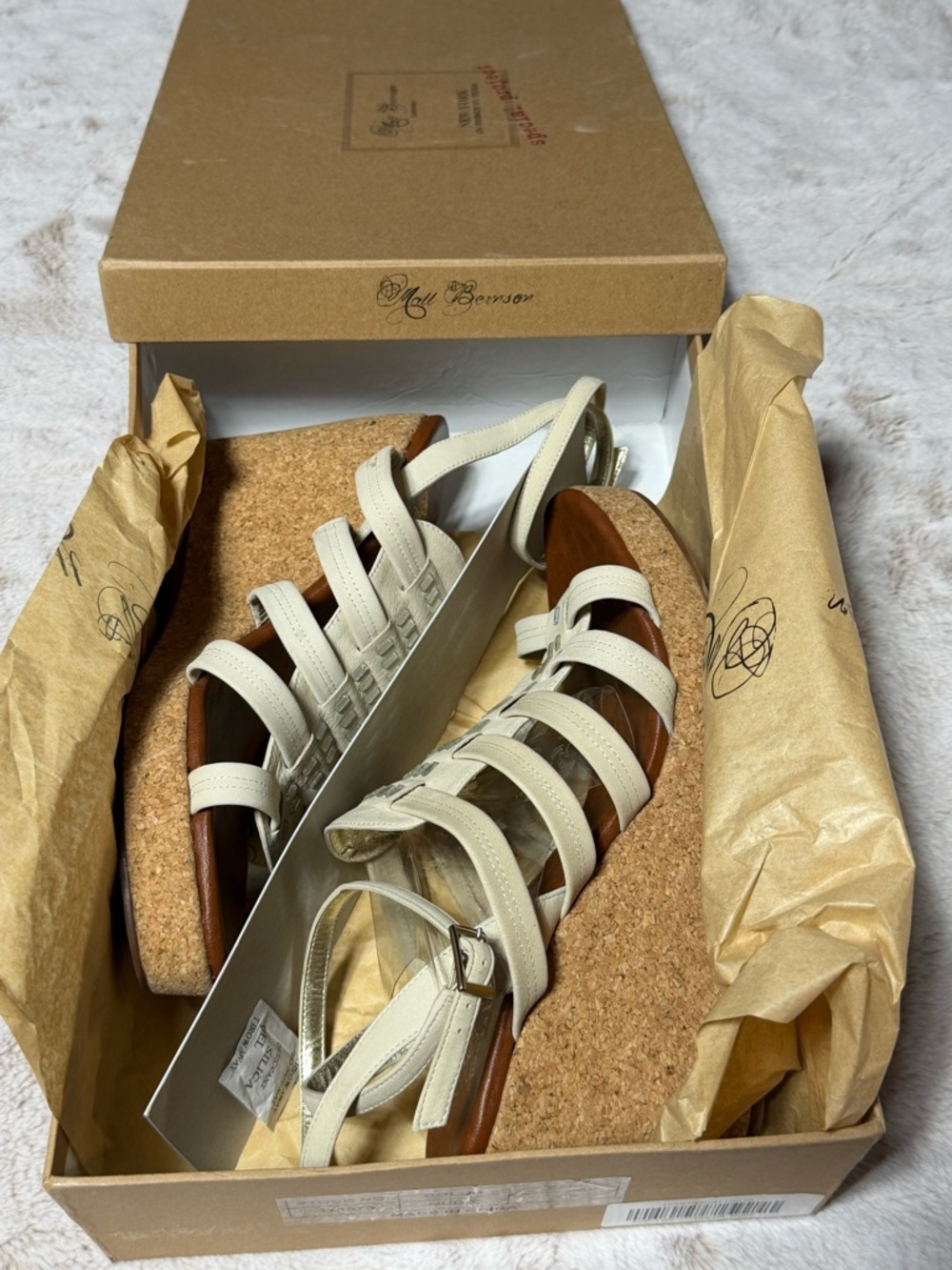 Women’s Matt Bernson Special Project Bejeweled Strappy Wedge Sandals in Nude 11W - Picture 8 of 9